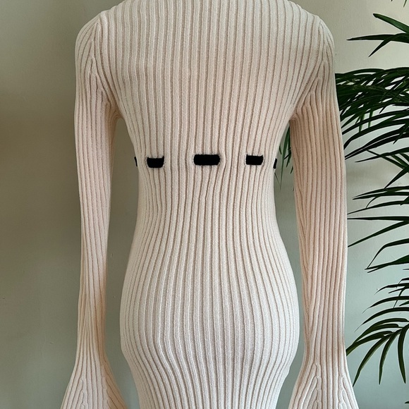 For Love And Lemons Cream Bodycon Sweater Dress with Slit | XS | NWOT - Picture 11 of 14
